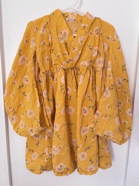 Kids Floral Traditional Kimono bought in Japan - Yellow
